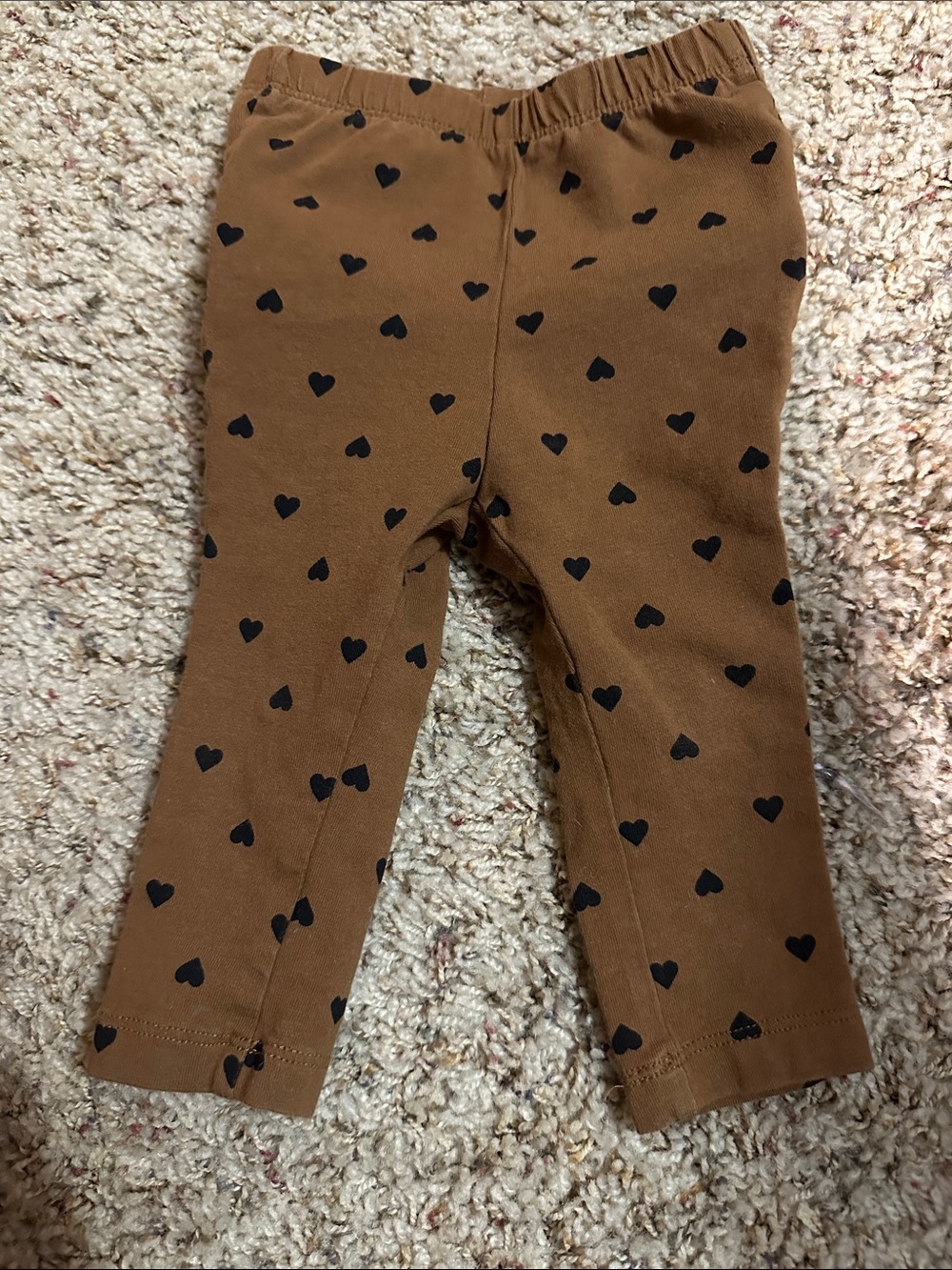 Old Navy Infant Brown Heart Print Leggings size 6-12 mos.